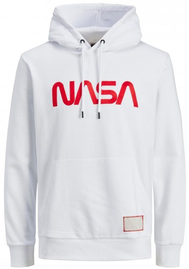 Jack & Jones JCONASA LOGO Hoodie White - Sweatshirts & hoodies - Sweatshirts/Hoodies grande taille homme