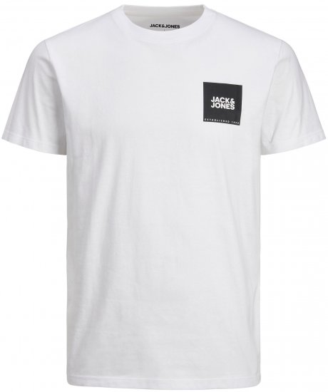 Jack & Jones JJLOCK TEE White - T-shirts - T-shirts Homme Grande Taille