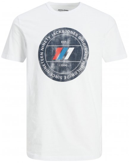 Jack & Jones JORNATE T-shirt White - T-shirts - T-shirts Homme Grande Taille