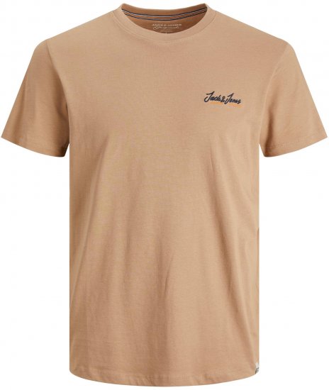 Jack & Jones JORPAUL TONS TEE Beige - T-shirts - T-shirts Homme Grande Taille