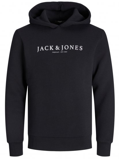 Jack & Jones JPRBLAAUGUST LOGO Hoodie Black - Sweatshirts & hoodies - Sweatshirts/Hoodies grande taille homme