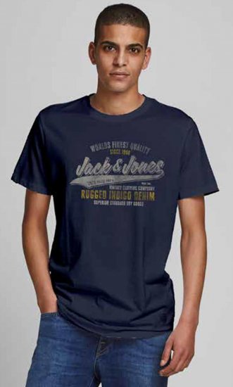 Jack & Jones JPRBLUBOOSTER TEE Navy - T-shirts - T-shirts Homme Grande Taille