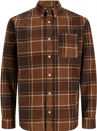 Jack & Jones JPRBLUBROOK CORD X-MAS SHIRT L/S Toffee - Chemises - Chemises Grandes Tailles Hommes