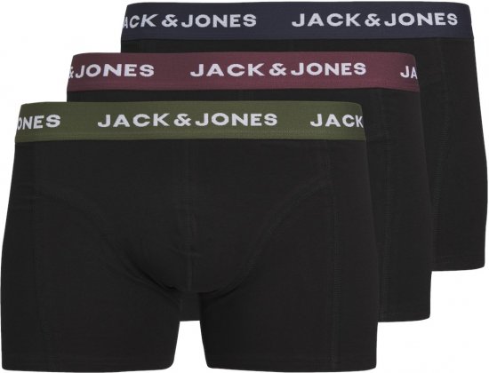 Jack & Jones JACARON Trunks 3-Pack Black - Sous-vêtements & bain - Sous-vêtements Grande Taille