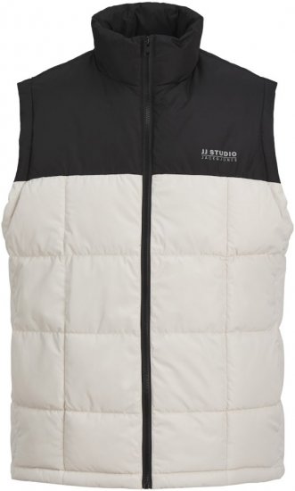 Jack & Jones BEN Square Quilted Bodywarmer Black/White - Vestes - Vestes homme grandes tailles