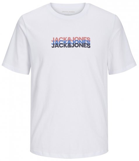 Jack & Jones JJCYBER T-Shirt White - T-shirts - T-shirts Homme Grande Taille