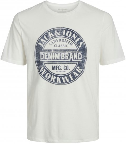 Jack & Jones JJJEANS T-shirt White - T-shirts - T-shirts Homme Grande Taille