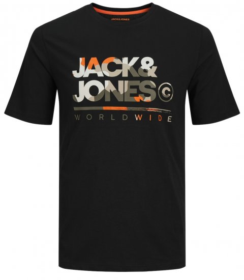 Jack & Jones JJLUKE T-Shirt Black - T-shirts - T-shirts Homme Grande Taille