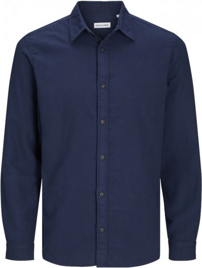 Jack & Jones JOSHUA LS Flannel Shirt Navy Blazer - Chemises - Chemises Grandes Tailles Hommes