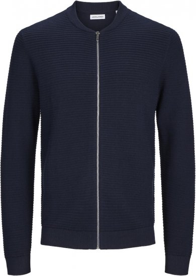 Jack & Jones OTTO Knitted Sweater with Zipper Navy - Sweatshirts & hoodies - Sweatshirts/Hoodies grande taille homme