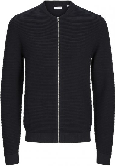 Jack & Jones OTTO Knitted Sweater with Zipper Black - Sweatshirts & hoodies - Sweatshirts/Hoodies grande taille homme