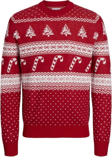 Jack & Jones GABRIEL XMAS Knitted Sweater Red - Sweatshirts & hoodies - Sweatshirts/Hoodies grande taille homme