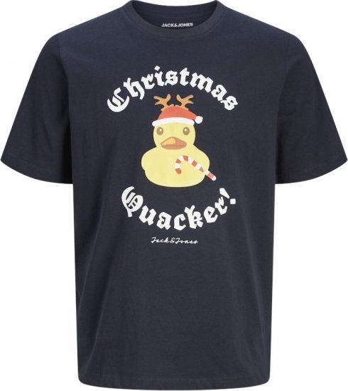 Jack & Jones XMAS Funny Christmas Quacker T-Shirt Navy - T-shirts - T-shirts Homme Grande Taille