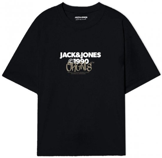 Jack & Jones JORBUSHWICK T-Shirt Black - T-shirts - T-shirts Homme Grande Taille