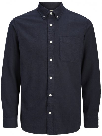 Jack & Jones Brook Twill Long Sleeve Shirt Dark Navy - Chemises - Chemises Grandes Tailles Hommes