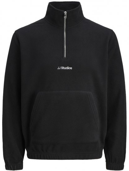 Jack & Jones Soho Half Zip Fleece Sweatshirt Black - Sweatshirts & hoodies - Sweatshirts/Hoodies grande taille homme
