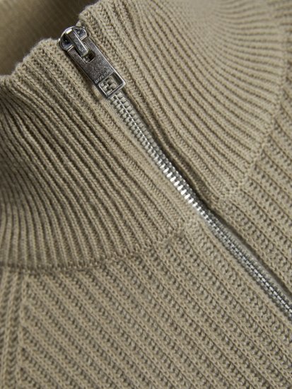 Jack & Jones Pannel Knit Half Zip Pullover Crockery - Sweatshirts & hoodies - Sweatshirts/Hoodies grande taille homme