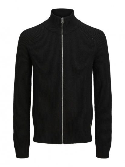 Jack & Jones Pannel Zip Knit Cardigan Black - Sweatshirts & hoodies - Sweatshirts/Hoodies grande taille homme