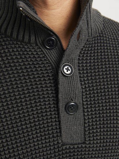 Jack & Jones Ethan High Neck Knit Pullover Black - Sweatshirts & hoodies - Sweatshirts/Hoodies grande taille homme