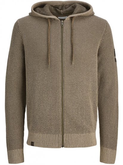 Jack & Jones Zip Knit Hoodie Crockery - Sweatshirts & hoodies - Sweatshirts/Hoodies grande taille homme