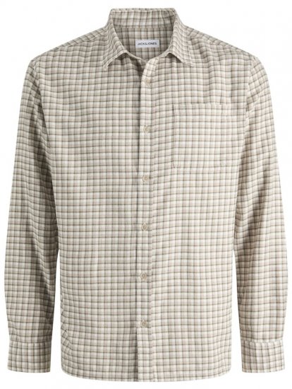 Jack & Jones Mini Check Long Sleeve Shirt Atmosphere - Chemises - Chemises Grandes Tailles Hommes