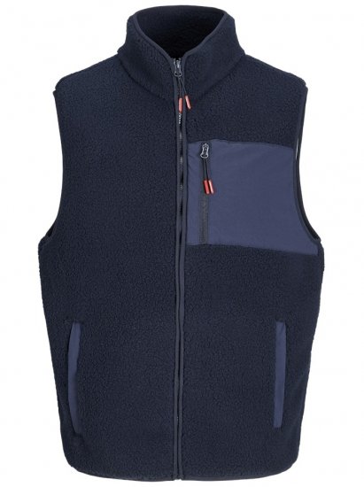 Jack & Jones Thatcher Fleece Vest Sky Captain - Gilets sans manches - Gilets grandes tailles