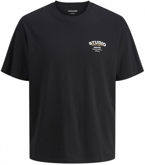 Jack & Jones Yuki Crew Neck T-Shirt Black - T-shirts - T-shirts Homme Grande Taille