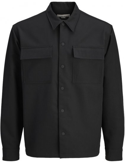 Jack & Jones Point Commute Travel Long Sleeve Shirt Black - Chemises - Chemises Grandes Tailles Hommes