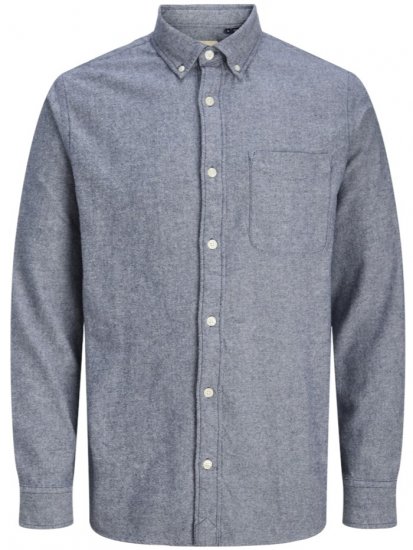 Jack & Jones Brook Twill Long Sleeve Shirt Night Sky - Chemises - Chemises Grandes Tailles Hommes