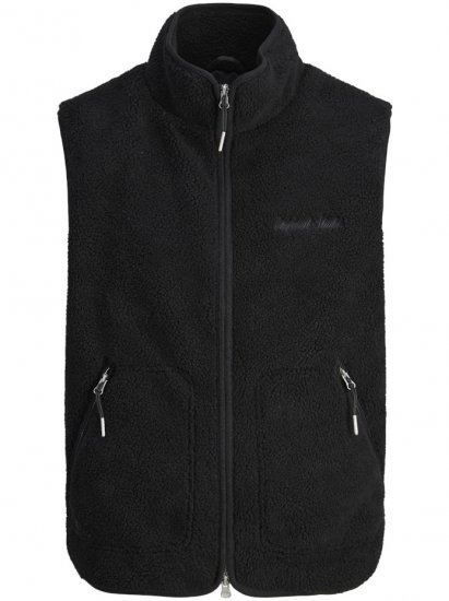 Jack & Jones Norrebro Teddy Gilet Vest Black - Gilets sans manches - Gilets grandes tailles