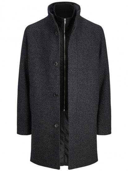 Jack & Jones Keith Standcollar Wool Blend Jacket Charcoal Grey - Vestes - Vestes homme grandes tailles