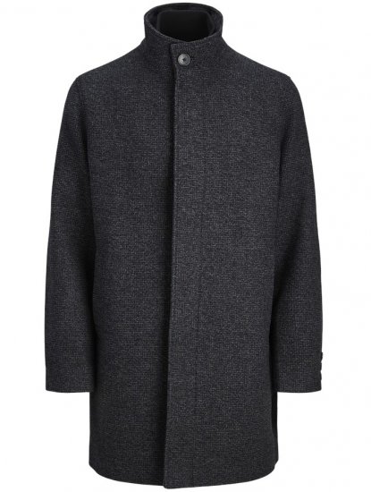 Jack & Jones Keith Standcollar Wool Blend Jacket Charcoal Grey - Vestes - Vestes homme grandes tailles