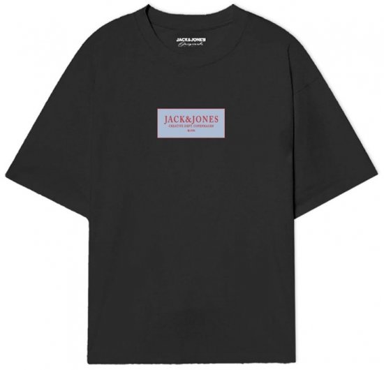 Jack & Jones Greene Crew Neck T-Shirt Black - T-shirts - T-shirts Homme Grande Taille