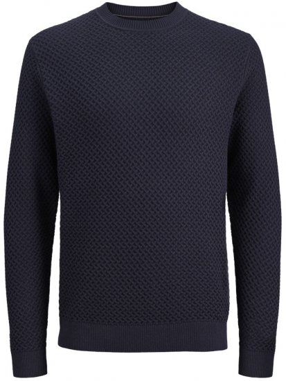 Jack & Jones Barkley Crew Neck Knitted Sweater Night Sky - Sweatshirts & Hoodies - Sweatshirts/Hoodies grande taille homme