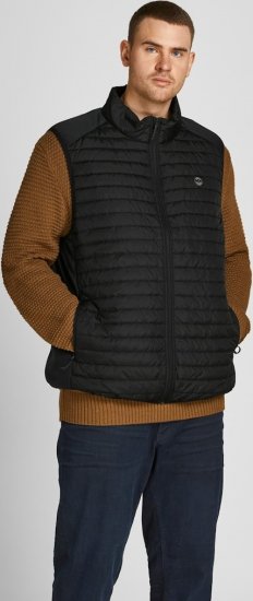 Jack & Jones MULTI BODYWARMER With COLLAR Black - Vestes - Vestes homme grandes tailles