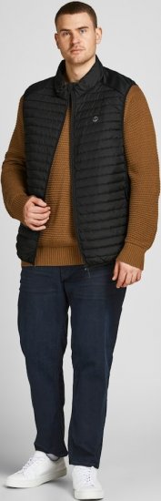 Jack & Jones MULTI BODYWARMER With COLLAR Black - Vestes - Vestes homme grandes tailles