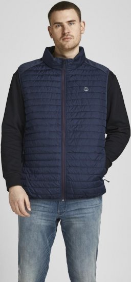Jack & Jones MULTI BODYWARMER With COLLAR Navy Blazer - Vestes - Vestes homme grandes tailles