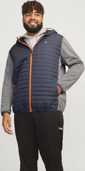 Jack & Jones MULTI QUILTED SET-IN Sleeves Jacket Grey Melange - Vestes - Vestes homme grandes tailles