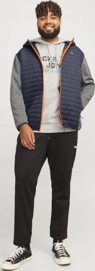 Jack & Jones MULTI QUILTED SET-IN Sleeves Jacket Grey Melange - Vestes - Vestes homme grandes tailles