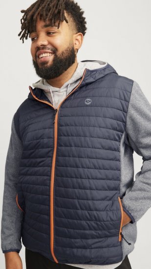 Jack & Jones MULTI QUILTED SET-IN Sleeves Jacket Grey Melange - Vestes - Vestes homme grandes tailles