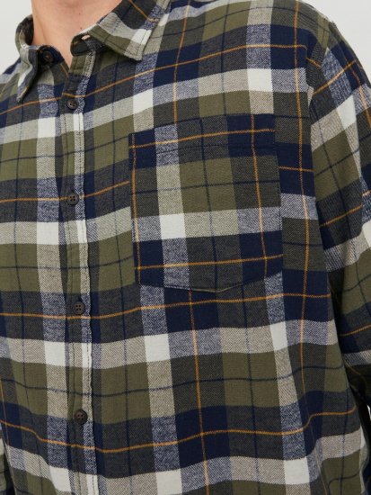 Jack & Jones JOROWEN CHECK COMFORT Shirt Olive - Chemises - Chemises Grandes Tailles Hommes