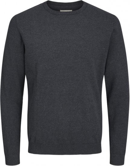 Jack & Jones BASIC Knitted Sweater Dark Grey Melange - Sweatshirts & hoodies - Sweatshirts/Hoodies grande taille homme
