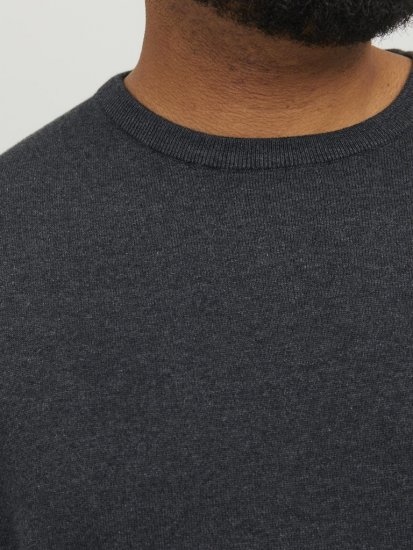 Jack & Jones BASIC Knitted Sweater Dark Grey Melange - Sweatshirts & hoodies - Sweatshirts/Hoodies grande taille homme