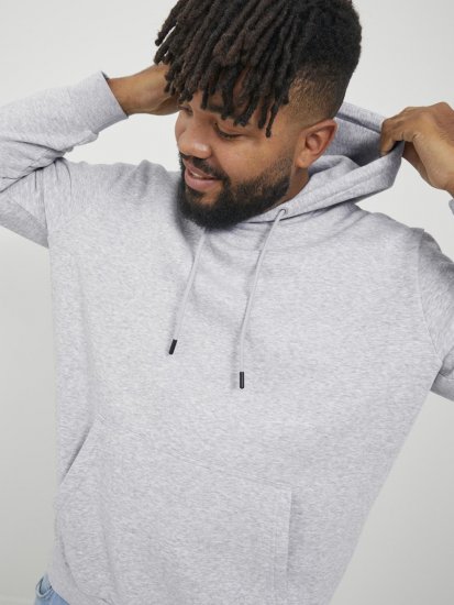 Jack & Jones BRADLEY Hoodie Light Grey Melange - Sweatshirts & hoodies - Sweatshirts/Hoodies grande taille homme