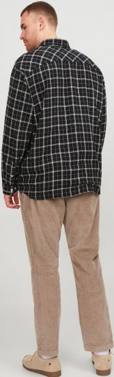 Jack & Jones JORCOZY FLANNEL CHECK SHIRT LS Black - Chemises - Chemises Grandes Tailles Hommes
