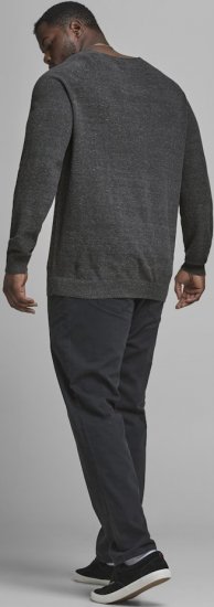 Jack & Jones HILL Knitted Sweater Dark Grey Melange - Sweatshirts & hoodies - Sweatshirts/Hoodies grande taille homme