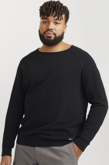Jack & Jones HILL Knitted Sweater Black - Sweatshirts & hoodies - Sweatshirts/Hoodies grande taille homme