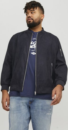 Jack & Jones ROCKY Faux Suede Bomber Jacket Jet Black - Vestes - Vestes homme grandes tailles