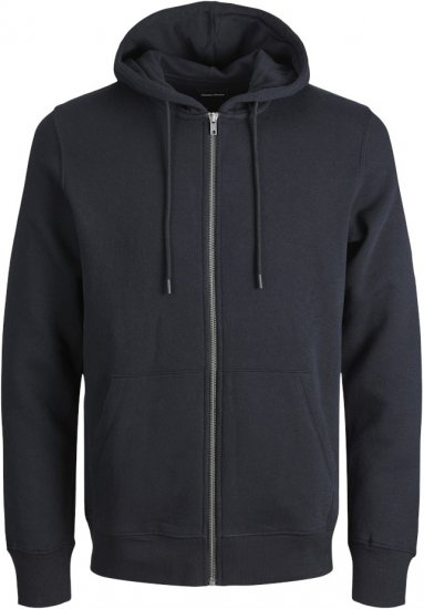 Jack & Jones BRADLEY Zip Hoodi Black - Sweatshirts & hoodies - Sweatshirts/Hoodies grande taille homme