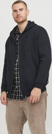 Jack & Jones BRADLEY Zip Hoodi Black - Sweatshirts & hoodies - Sweatshirts/Hoodies grande taille homme